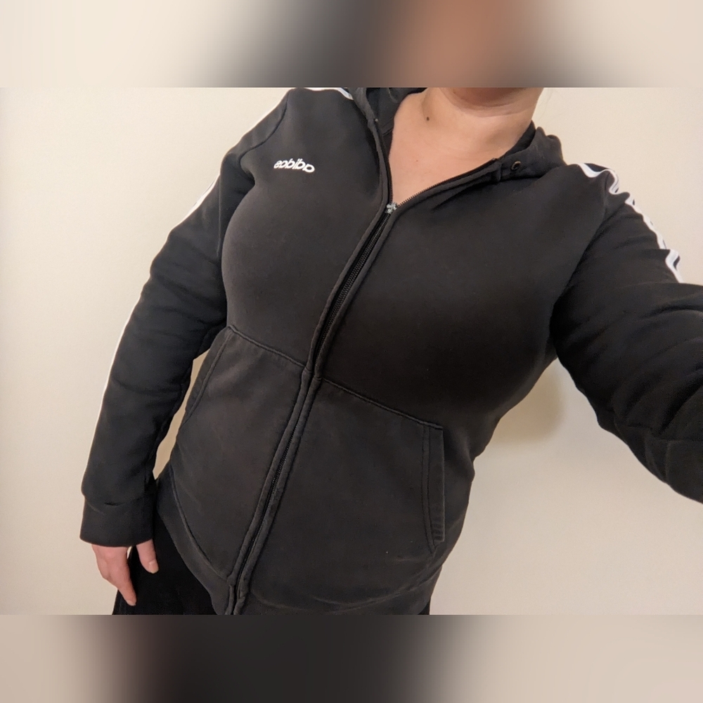 Adidas Black Zip-Up Hoodie